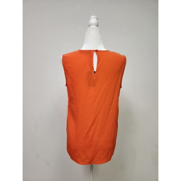 Magaschoni Ny Women's 100% Silk Sleeveless Blouse Coral & Orange Nwt Size 8 - Picture 3 of 9